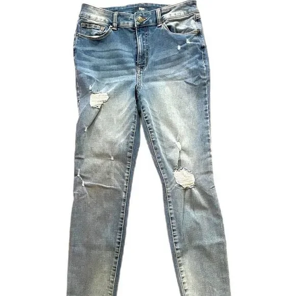 5/$50 Rewash Brand Medium wash Skinny distressed jeans, size 9, or 29