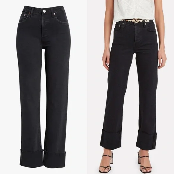 Trave | Berit Relaxed Straight Cuffed Jeans in Night Fever 26