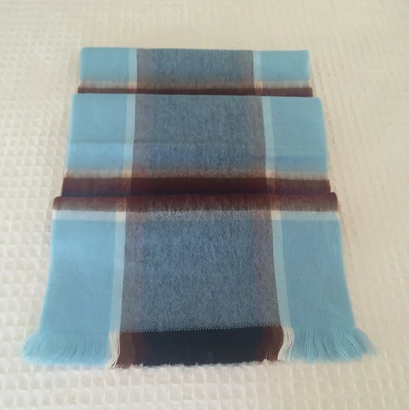 100% Brushed Acrylic Mens Plaid Scarf
