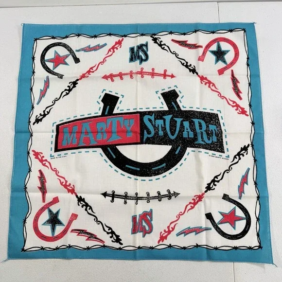 Vintage Marty Stuart 1992 Country Music Bandana Scarf 21
