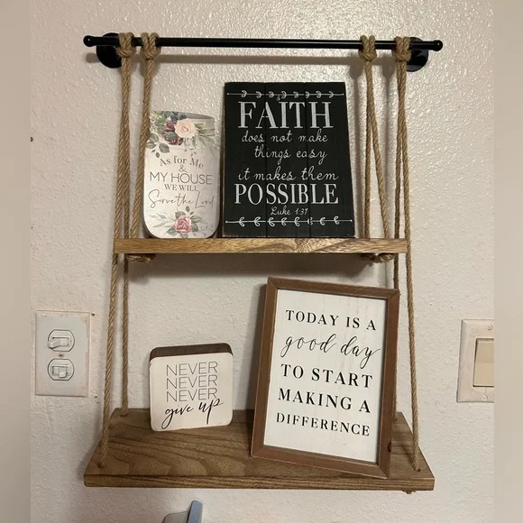 Rustic Brown Floating Shelf
