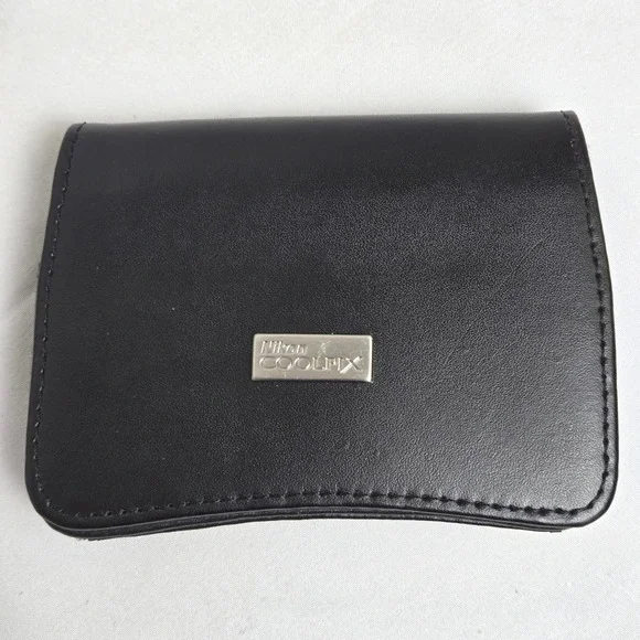 Nikon Coolpix Leather Digital Camera‎ Case Magnetic Flap Closure Compact Black