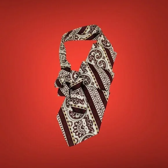 Ogsplosh Ascot Scarf Made From A Repurposed Vintage Necktie NEW