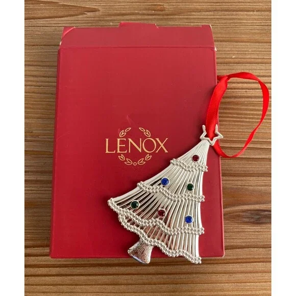 Lenox Silver Gems Multi Tree Christmas Ornament With Box Christmas Tree Keepsake