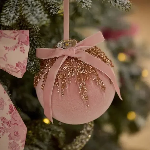 LoveShackFancy x Pottery Barn Round Ornaments Christmas Tree Holiday Set of 6