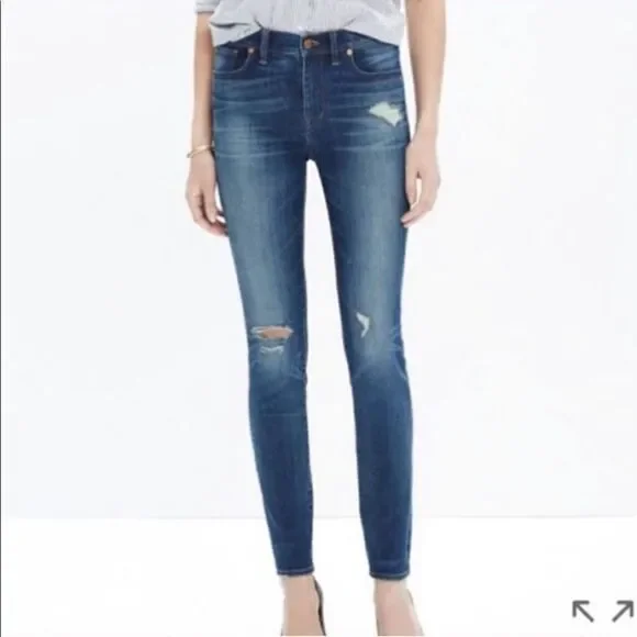 Madewell High Riser Ankle Skinny Jeans Medium Wash 29