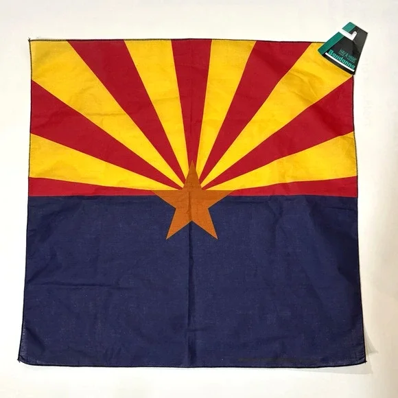 Arizona Flag Bandana New Hav-A-Hank USA Made Poly-Cotton Star Red Yellow Blue