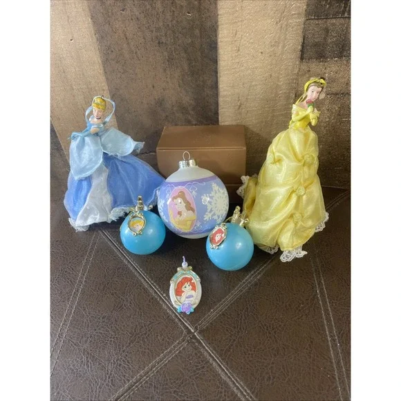 VTG Disney‎ Princess Ornament Lot 6 Retired Cinderella & Belle Figurines