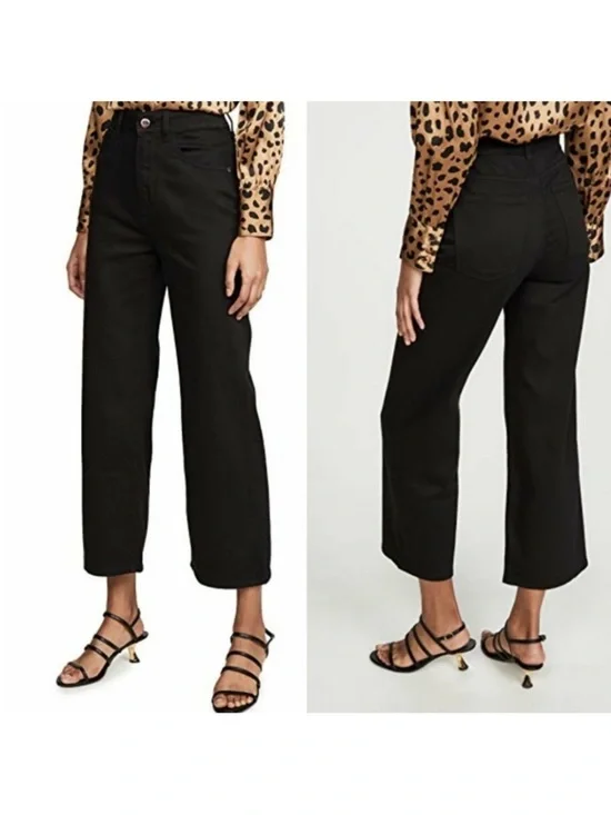 DL1961 Hepburn High Rise Wide Leg Black Jeans Size 26 Like New