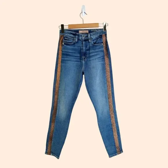 7 For All Mankind Luxe Skinny Jeans Gold