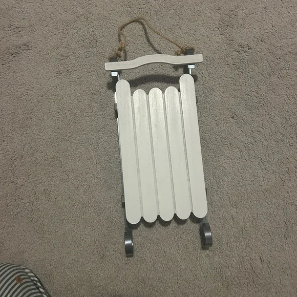 Rustic White Sled Wall Decor