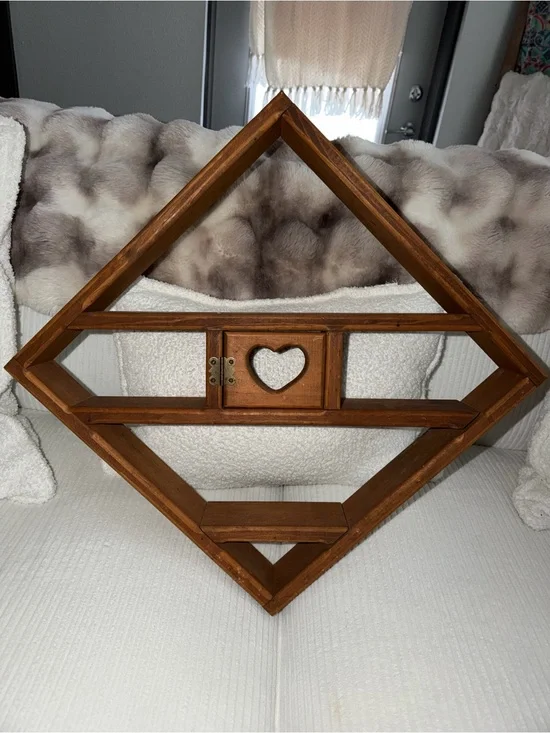 Wooden heart shelf