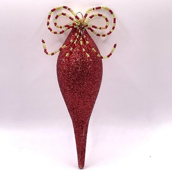 Red Glitter Teardrop Icicle‎ 6.5