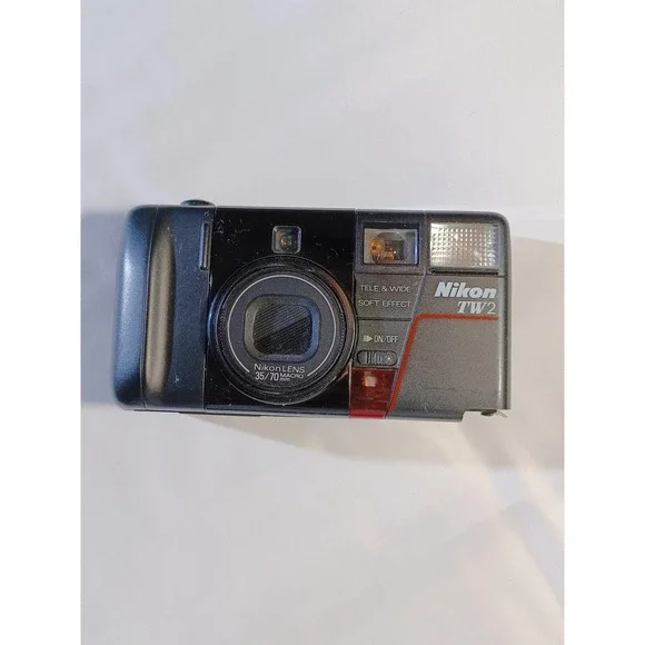 Vintage Nikon TW2 35mm Film Camera Point‎ Shoot 35-70mm AF Macro Flash Japan