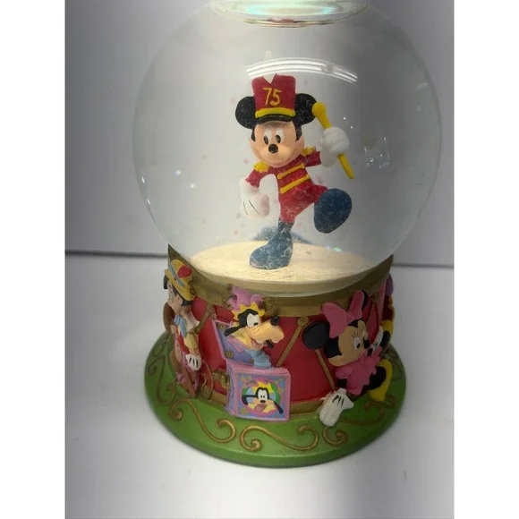 Disney Mickey Mouse 75th Anniversary Snow Globe w/ Characters - Used - Very Good