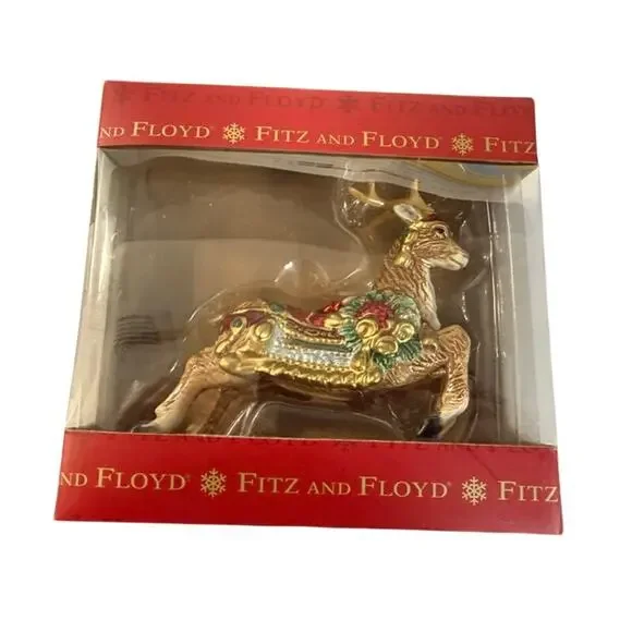 Fitz and Floyd Noel Holiday 5295680 2023 Reindeer Ornament New in Box