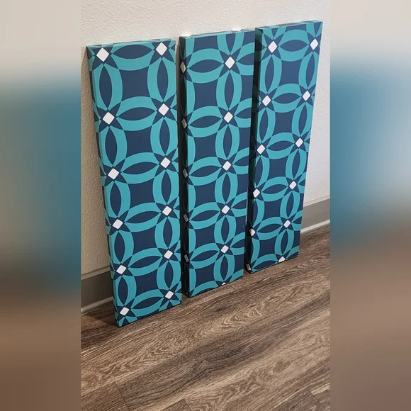 Set of 3 Floating Mid-Century Modern Print Shelves.