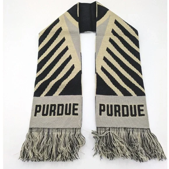NCAA Purdue University Boilermakers Knit Scarf‎ Fringe Winter Football