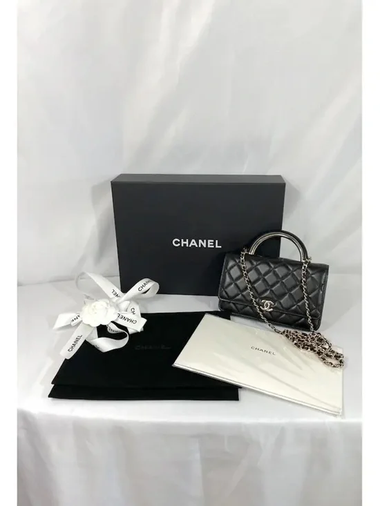 ***NEW - CHANEL Lambskin Quilted Top Handle Wallet On Chain - WOC