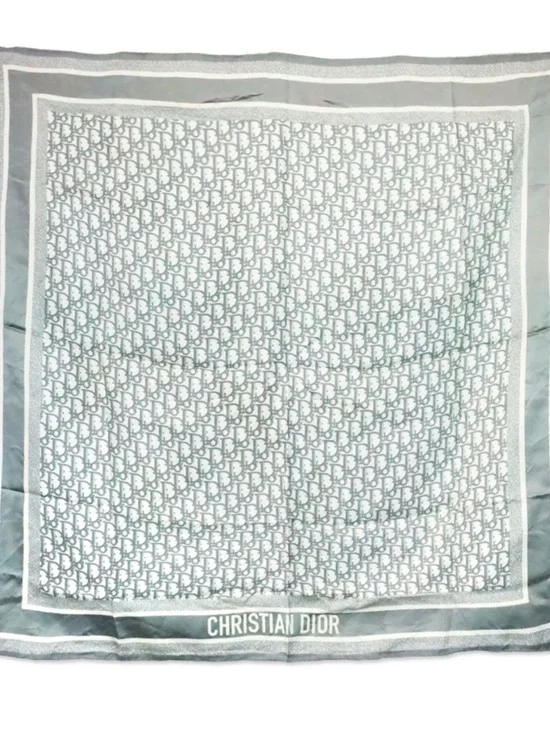 Dior White and Gray Monogram Scarf