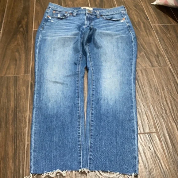 COPY - Madewell light medium wash slim boy jean unfinished hem