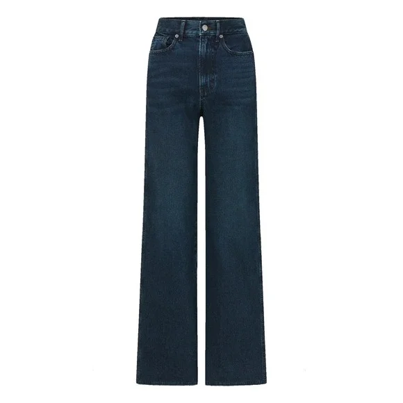 Veronica Beard Taylor High Rise Relaxed Wide Leg Jeans Blue 25