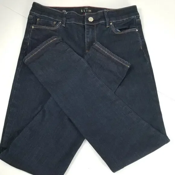 White House Black Market Jeans Dark Wash The Slim Excellent Size 0S
