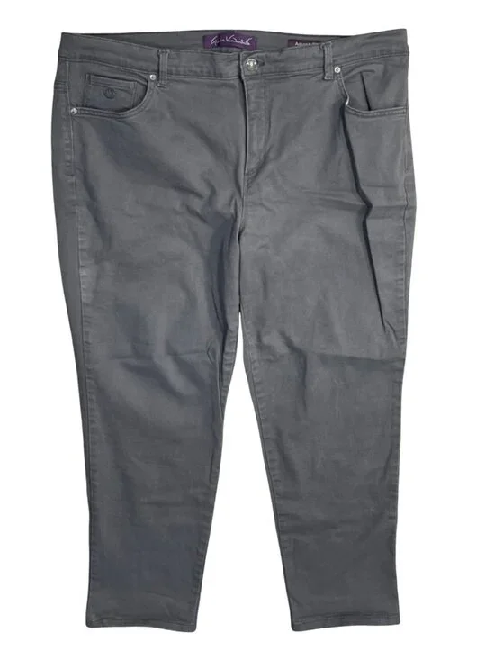 Gloria Vanderbilt Denim Jeans Dark Grey Size 18W Cotton Stretch Amanda