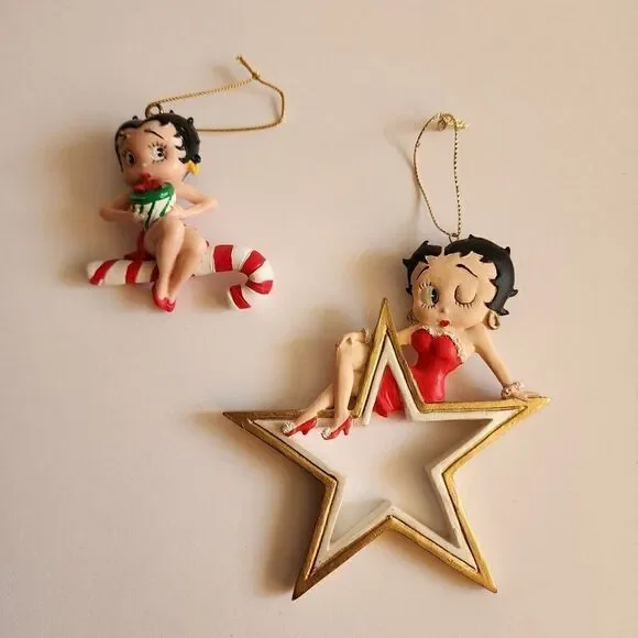 Set of Two Betty Boop Christmas Ornaments