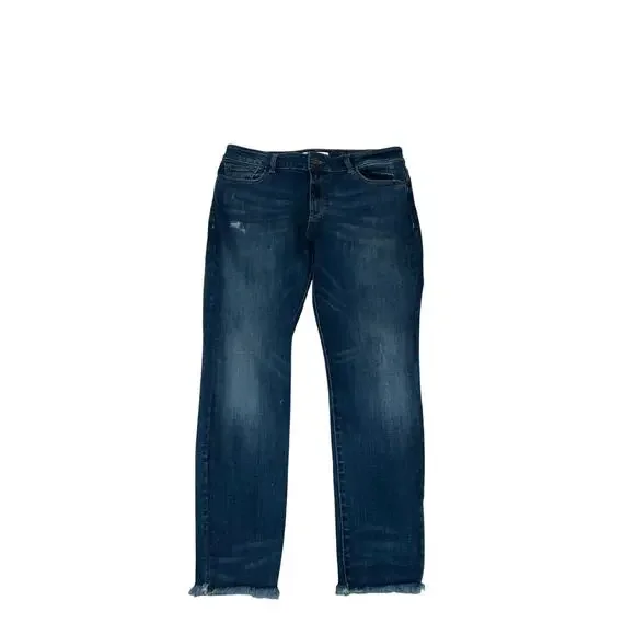 DL1961 Florence Instasculpt Straight Leg Jeans Raw Hem Size 32