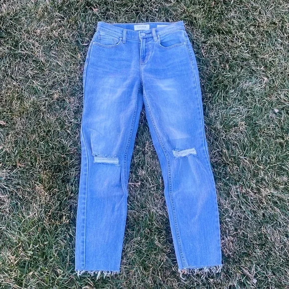 Pacsun Vintage Icon Distressed Light Wash Mom Jeans Denim Ripped Straight leg