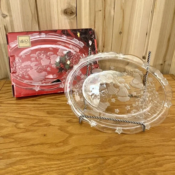 Mikasa Holiday‎ Lights Christmas Sweet Oval Dish 9.25