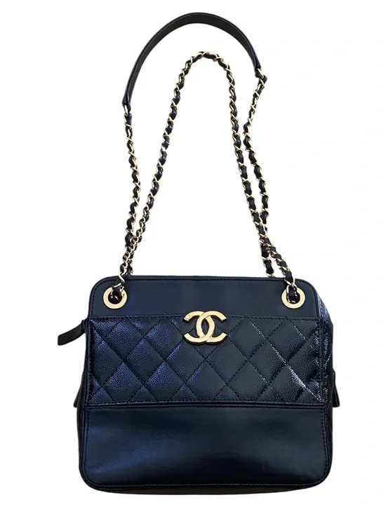 Chanel Lambskin Caviar Camera Case Crossbody Bag