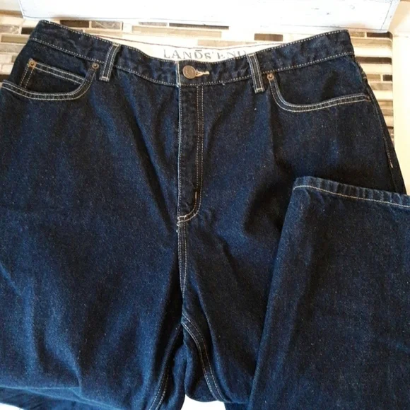 Lands End relaxed fit tapered leg tradition waist