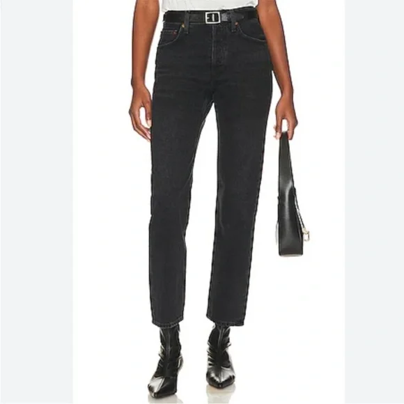 AGOLDE Women's Size 24 Black Wash Nico Button Fly Skinny Jeans