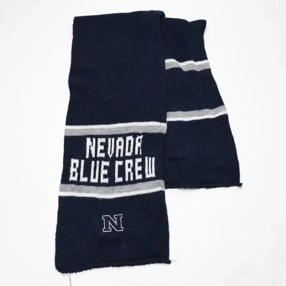 University of Nevada Blue Crew ASUN Scarf Warm Knit Collegiate Preppy Student‎