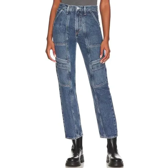 AGOLDE Cooper Cargo Jeans Size 28 Regulation Blue‎ Utility Straight Leg