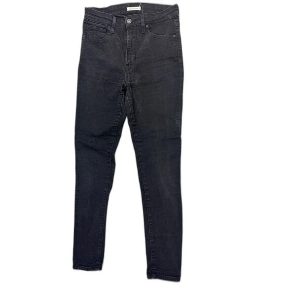 Levis 721 Size 29 Womens Jeans Black High Rise Skinny Stretch