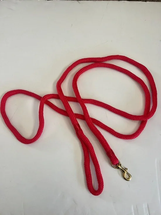 Red Rope Dog Leash with Gold Clip
