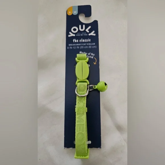 Youly the classic Green Meow Breakaway Cat Collar (S/M)