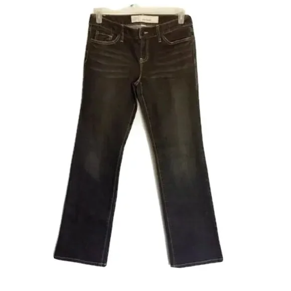 Loft Size 6 Jeans Boot Slim Gray Cotton Spandex Gray Zipper Inseam 31 Mid Womens