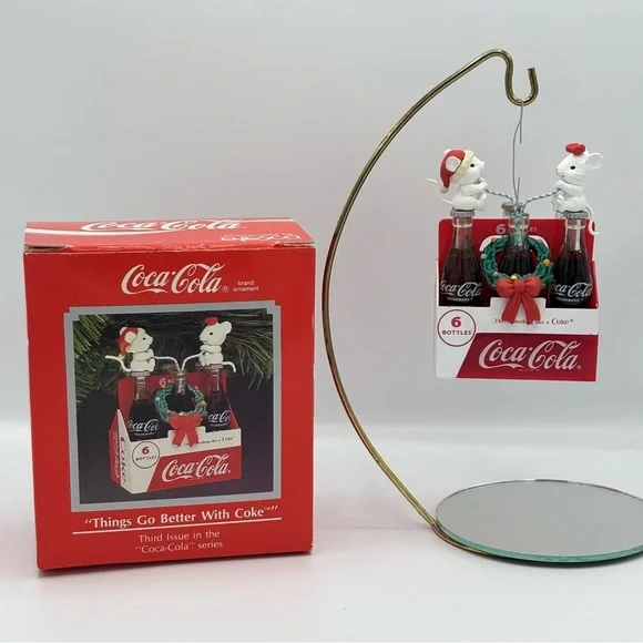 Vintage Coca-Cola Things Go Better Either Coke Six-Pack Ornament