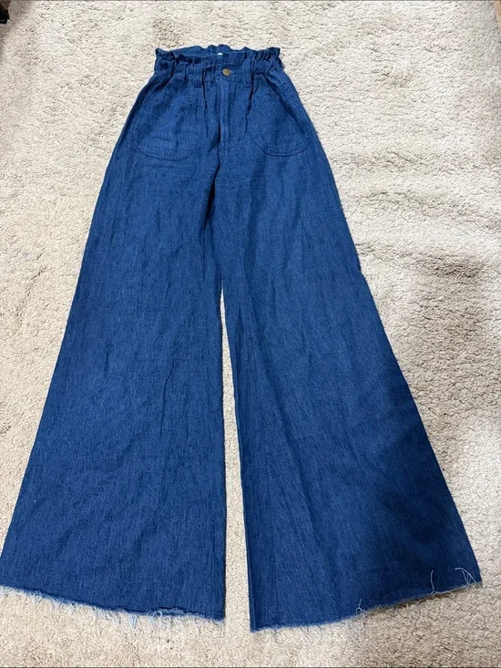 Emerson Fry Wide-Leg High-Waist Indigo Jeans XS EUC
