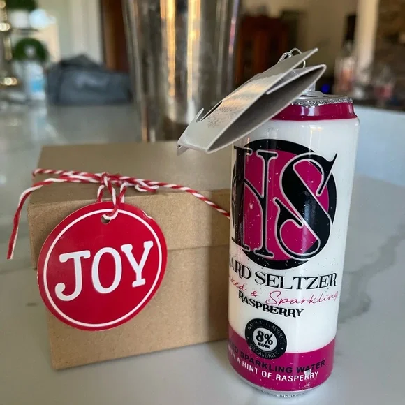 Ornament Raspberry hard￼￼ Seltzer Blown Glass Ornament ￼NWT NEW