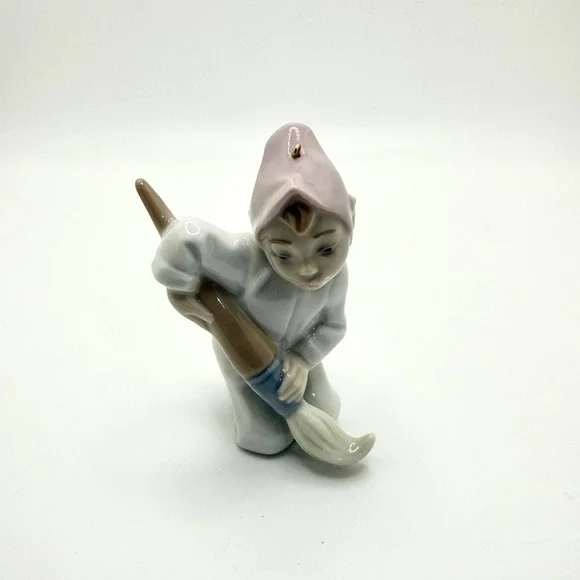 Vintage LLADRO Porcelain Boy Ornament White Painter Brush‎ Holiday Spain Box