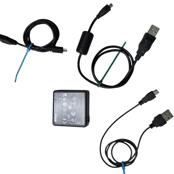 Nikon EH-69P AC Adapter Wall Charger 3 USB Cables for Coolpix Cameras Black W4