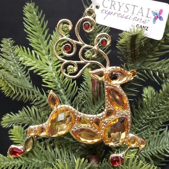 Ganz NWT Holiday Deer Jeweled Ornament