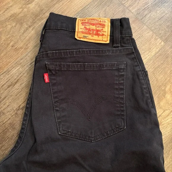 Levi's 550 Black Classic Relaxed Tapered Leg Jeans Womens‎ Size 8 Long 08/04 Vtg