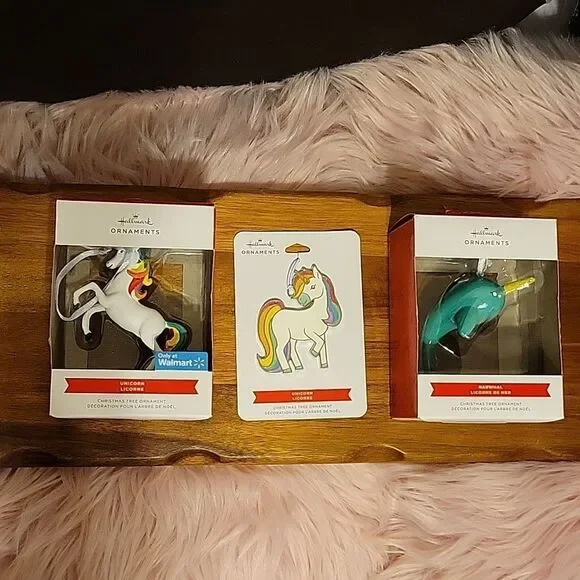 Hallmark Unicorn/Narwhal Bundle Christmas Ornaments Bundle