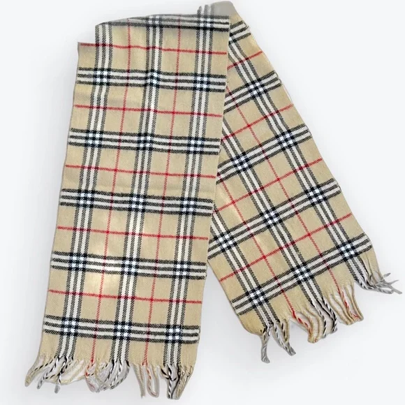 Cashmere Quiet Luxury New England Plaid Classic Vintage Neutral Scarf ~ Unisex